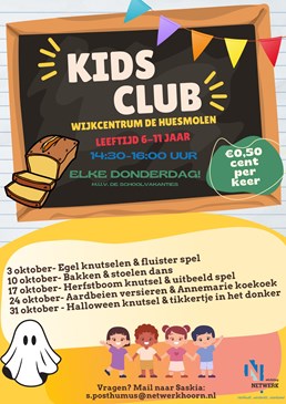 Kidsclub flyer Huesmolen